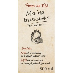 Przecier niesłodzony Malina - truskawka. Prosto ze Wsi. 500ml