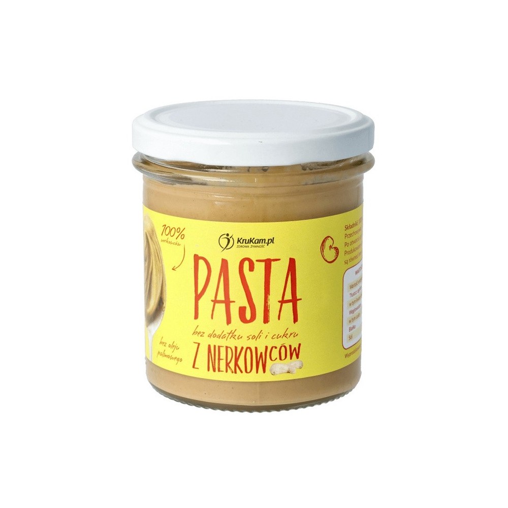 Pasta z nerkowców smooth naturalna - masło orzechowe Bez Cukru 300 g - Krukam