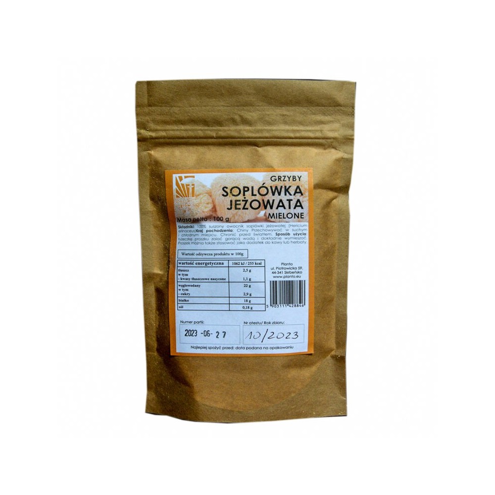 Soplówka jeżowata – Hericium erinaceus – grzyby mielone 100g