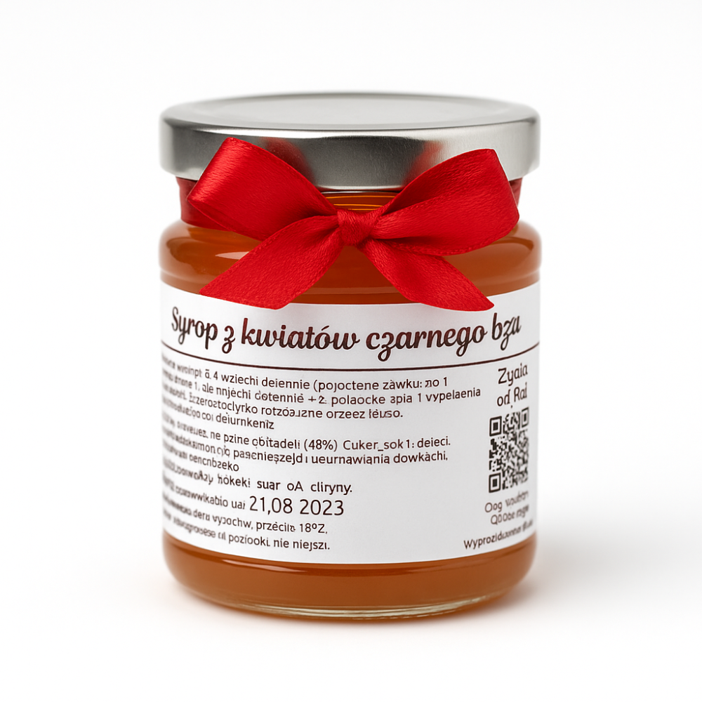 Syrop z kwiatów czarnego bzu. 200ml. Ziołowa Basia